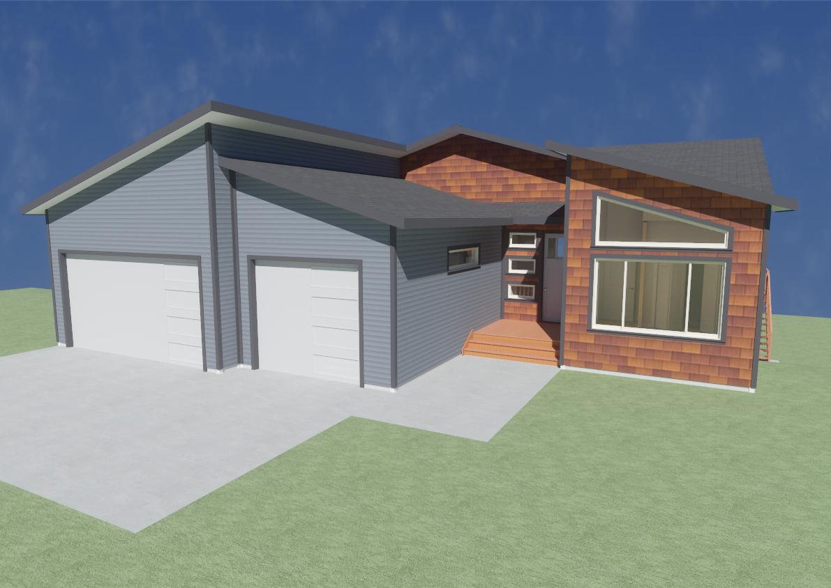 Custom home line drawing exterior